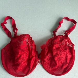 Elegant Red Lace Bra